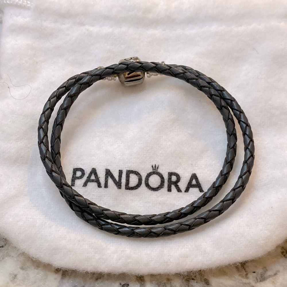 Retired Pandora Gray leather bracelet
